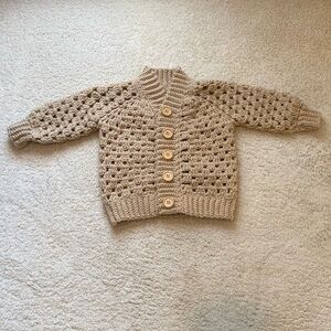 2T Unisex Handknit / Crocheted Cardigan - Vintage, Cottagecore